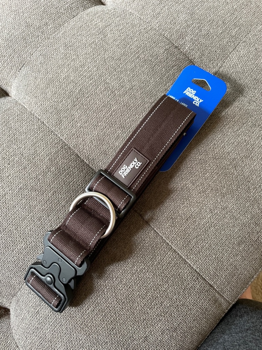 Dog Friendly Co. Heavy-Duty Brown Nylon Dog Collar NWT L/XL